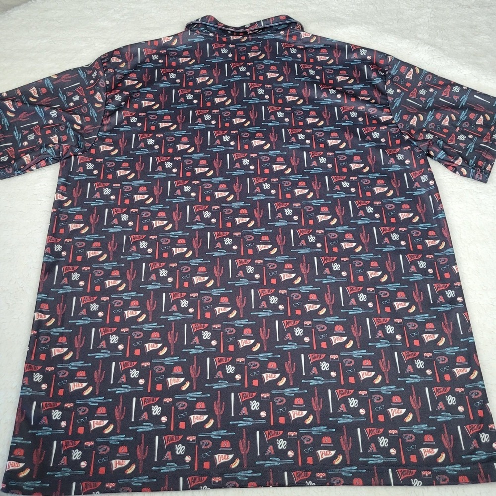 Sanderson Ford Arizona Diamondbacks Mens XL Polo Shirt Black Multi Baseball - Picture 4 of 6